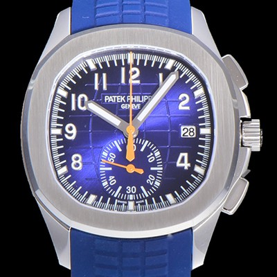 레플리카 [파텍필립]남성용 아쿠아넛 5968A 크로노그래프 스틸 42미리 오토매틱 블루 다이얼 PAT54631  