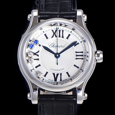 레플리카 [쇼파드] 여성용 해피스포츠 다이아몬드 오토매틱 A2892-2 타입 30mm 가죽줄 화이트다이얼 cho15470  
