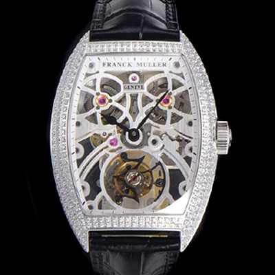 레플리카 [프랭크뮬러] 남성용 그랜드 컴플리케이션 8889 TG SQT BR 수동기계식 투어빌론 55mm  보석/다이아 셋팅 가죽시계 스켈래톤 다이얼 fra36485  