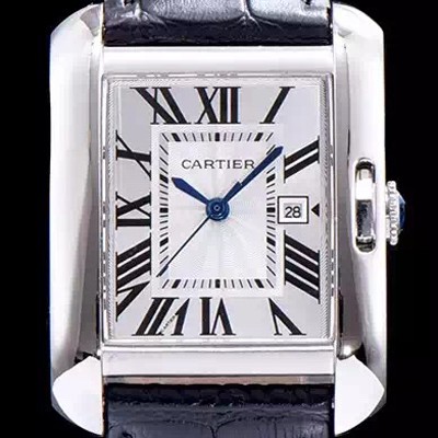 레플리카 [까르띠에] 남성용 탱크 화이트 다이얼 쿼츠 무브먼트 CAR0007  