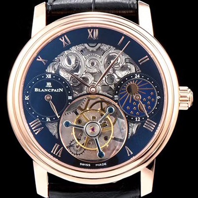 레플리카 [블랑팡] 남성용 VIP타입 리얼 뚜르비용 18k 로즈골드 블랙 다이얼 투어빌론 무브먼트 BLA4211  