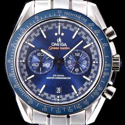 레플리카 [오메가] 남성용 스피드마스터 329.53.44.51.03.001 레이싱 코-액시얼 마스터 크로노미터 타키미터 크로노그래프 브레이슬릿 블루 다이얼 일본 수입산 쿼츠 무브먼트 OMG05089  