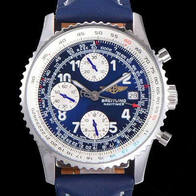 레플리카 [브라이틀링] 남성용 네비타이머 1 크로노그래프 오토매틱 A7750타입 41미리 메탈시계 블루다이얼 BRE75672  