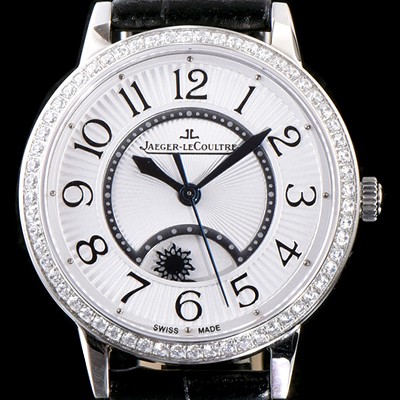 레플리카 [예거르꿀르뜨] 남성용 랑데부 나잇&데이 3442440 레이디 워치 최상급 다이아몬드 세팅 문페이즈 화이트 텍스쳐드 다이얼 오토매틱 무브먼트 JAG0421  