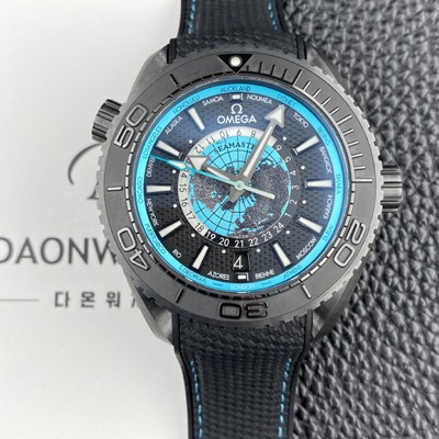 레플리카 [오메가] 남성용 씨마스터 GMT 세라믹 215.92.46.22.01.006 플래닛 오션 600m 코액시얼 월드타이머 45.5mm 마스터 크로노미터 오토매틱 Cal.8938 타입 블랙 다이얼 omg0232  