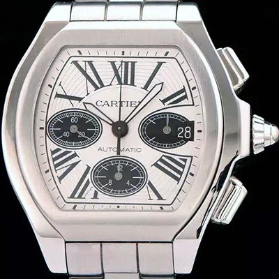 레플리카 [까르띠에] 남성용 로드스터 크로노그래프 다이얼 화이트다이얼 CAR0303  
