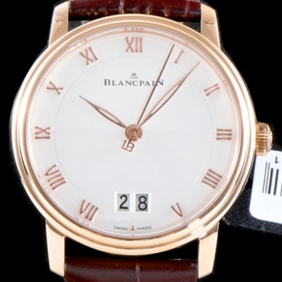 레플리카 [블랑팡] 남성용 빌레레 6669-3642-55B 그랑데 라지 데이트 울트라 슬림 40MM UP!! 고급스러운 18K로즈골드 케이스 화이트 다이얼 Cal.6950 오토매틱 무브먼트 BLA4203  