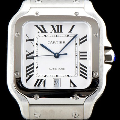 레플리카 [까르띠에] 남성용 산토스 드 까르띠에 워치!! WSSA0009 라지모델 세컨드 크림빛 신형 화이트 다이얼 오토매틱 무브먼트 CAR4040  