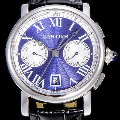 레플리카 [까르띠에]남성용 로톤드 더 까르띠에 크로노그래프 40미리 블루다이얼 CAR43168  