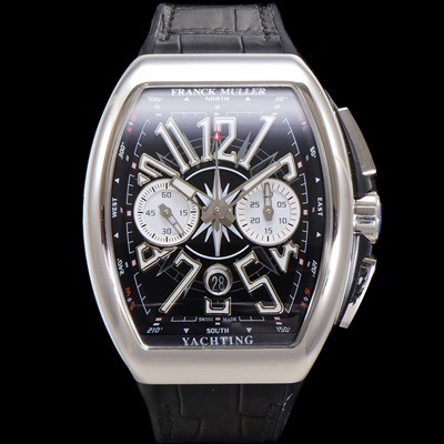 레플리카 [프랭크뮬러] 남성용 뱅가드 오토매틱 크로노그래프 7750 타입 44mm 가죽줄 블랙 다이얼 fra8243  