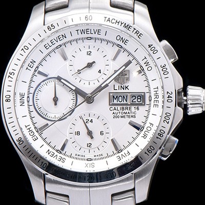 레플리카 [테그호이어] 남성용 링크 시리즈 칼리버 16 크로노그래프 화이트 다이얼 오토매틱 무브먼트 TAG0230  
