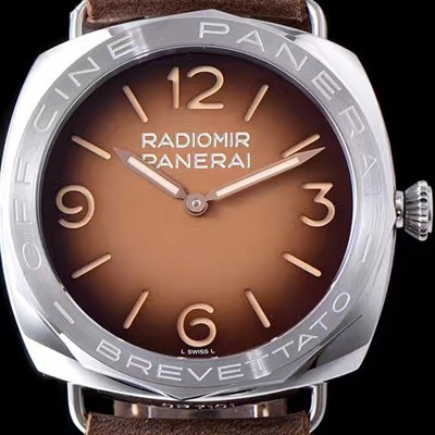레플리카 [파네라이] 남성용 라디오미르 3 데이즈 PAM00687 아치아이오 브라운 샌드위치 다이얼 PAN0235  