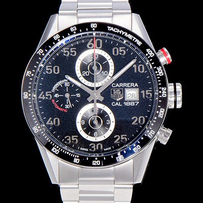 레플리카 [태그호이어] 남성용 까레라 CAL.1887 크로노그래프 블랙 다이얼 오토매틱 무브먼트 TAG0210  