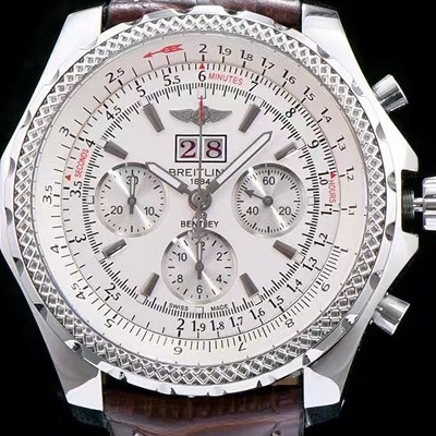 레플리카 [브라이틀링] 남성용 밴틀리 6.75 빅데이트 화이트 다이얼 브라운다이얼 BRE4205  