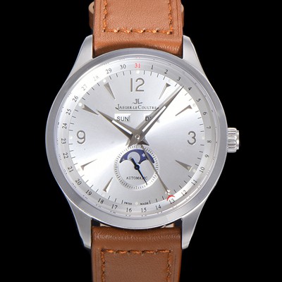 레플리카 [예거르꿀뜨르] 남성용 마스터 캘린더 문페이즈 오토매틱 866  39mm 가죽줄 실버다이얼 jag1235  