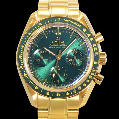 레플리카 [오메가] 남성용 스피드마스터 문워치  프로페셔널 수동기계식 1861타입  42mm 18K 옐루골드 메탈줄 그린다이얼 omg06494  