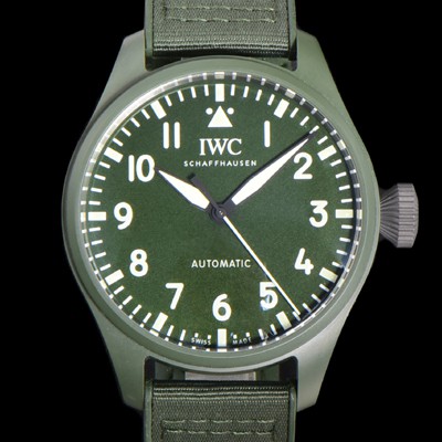 레플리카 [아이더블유씨] 남성용 파일럿 IW329802 오토매틱 43.8mm 세라믹 재질 나토천/러버 믹스 그린 다이얼 iwc29052  