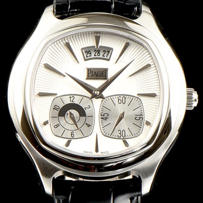 레플리카 [피아제] 남성용 엠퍼라도 G0A32016 쿠썽 시계 세컨드 타임존 화이트 기요쉐 다이얼 Cal.850P 타입 오토매틱 무브먼트 PIA4250  