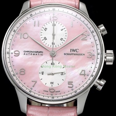 레플리카 [아이더블유씨] 남성용 포르투기즈 오토매틱 크로노그래프 핑크 다이얼 IWC4201  