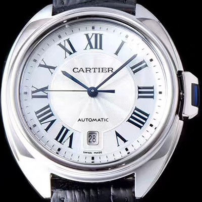 레플리카 [까르띠에] 남성용 끌레 드 까르띠에 WGCL0005 실버 플렝케 다이얼 오토매틱 무브먼트 CAR0540  