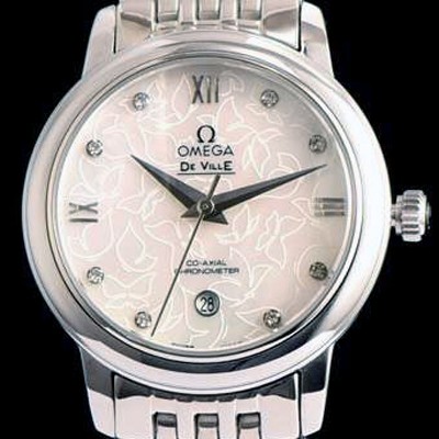 레플리카 [오메가] 여성용 드빌 424.12.33.20.55 자게 화이트 다이얼 18k 화이트골드 브레이슬릿 쥬얼리 인덱스 오토매틱 무브먼트 OMG0011  