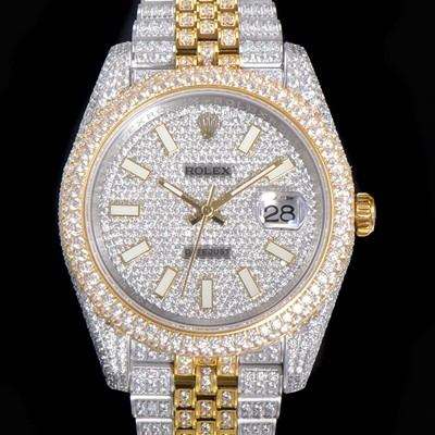 레플리카 [로렉스] 남성용 데이져스트 오토매틱 아시안 2824-2 타입  41mm 18K 옐루골드 904L 다이아몬드 메탈줄 보석다이얼  rol78250  