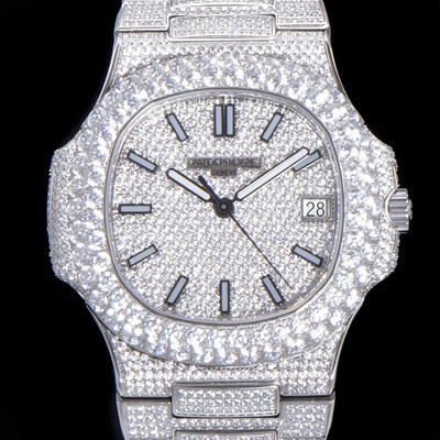 레플리카 [파텍필립] 남성용 노틸러스 7021/1G-001 보석/큐빅 셋팅 오토매틱 Cal.324 S C 타입 40미리 메탈 보석다이얼 PAT72547  