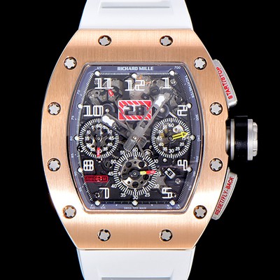 레플리카 [리차드밀레] 남성용 RM11 크로노그래프 오토매틱 18K 로즈골드 50미리 스켈래톤 블랙다이얼 RIC03003  