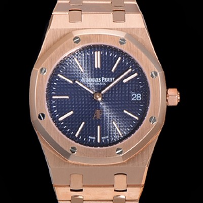 레플리카 [오데마피게] 로얄오크 점보 엑트라-씬 오토매틱 Cal.2121 타입 39mm 남성용 18K핑크골드도금 블랙다이얼 aud73069  