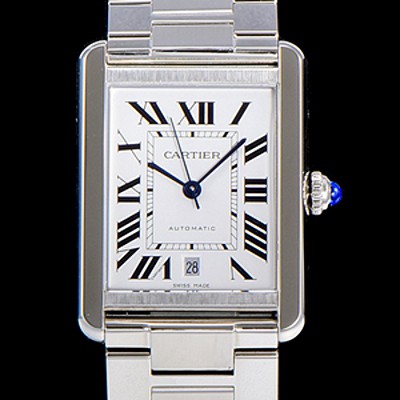 레플리카 [까르띠에] 남성용 탱크 솔로 W5200028 로마 인덱스 40mm 화이트 다이얼 오토매틱 스틸 CAR09969  