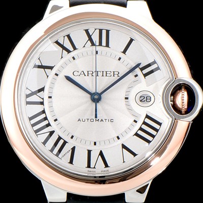 레플리카 [까르띠에] 남성용 2019신상 발롱블루 W2BB0004 18K 로즈골드 42mm 화이트 다이얼 ETA2824-2 오토매틱 무브먼트 CAR0502  