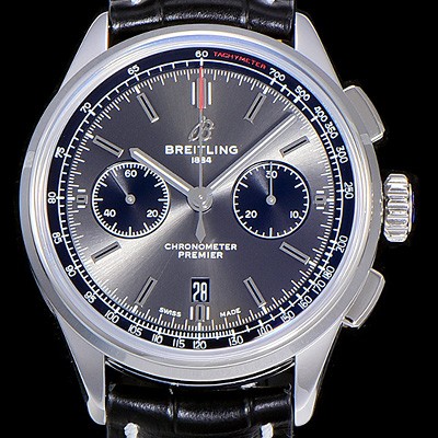 레플리카 [브라이틀링]남성용 프리미에르 01 크로노그래프 오토매틱 42mm 그레이다이얼 BRE84593  