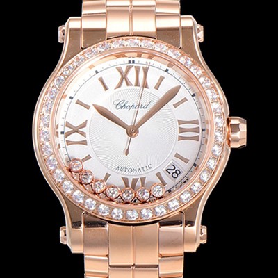 레플리카 [쇼파드] 여성용 해피 스포츠 36미리 오토매틱 ETA2892-2 18K 로즈골드 최상급 쥬얼셋팅 메탈시계 화이트다이얼 CHO73664  
