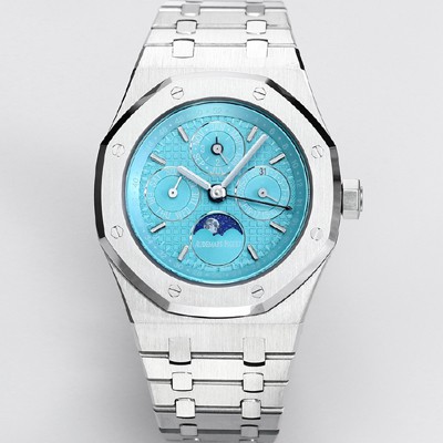 레플리카 [오데마피게] 남성용 로얄오크 26574 퍼페츄얼 캘린더 문페이즈 41mm 티파니블루 다이얼 신형 5134 오토매틱 무브먼트 aud4209  