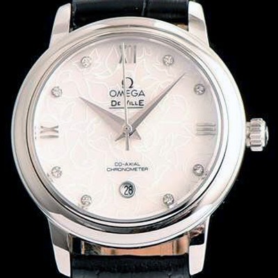 레플리카 [오메가] 여성용 드빌 424.12.33.20.55 자게 화이트 다이얼 쥬얼리 인덱스 오토매틱 무브먼트 OMG0011  