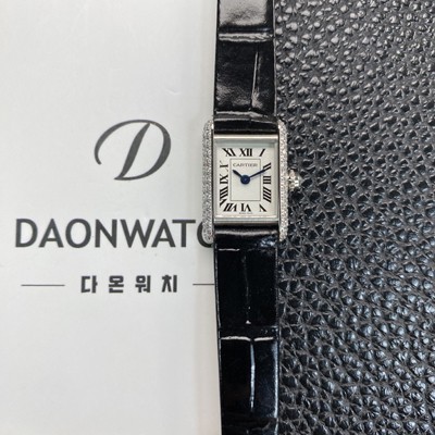 레플리카 [까르띠에] 여성용 탱크 루이스 미니 WGTA0212 다이아몬드 24mm 가죽줄 쿼츠 무브먼트 화이트 다이얼 car69373  