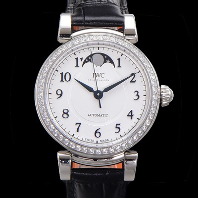 레플리카 [아이더블유씨]여성용 다빈치 오토매틱 문페이즈 36mm 18K 로조골드 다이아몬드베젤가죽줄 화이트다이얼 iwc75312  