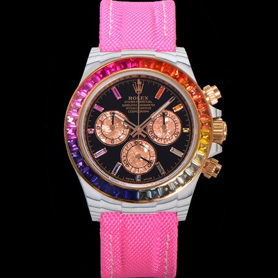 레플리카 [로렉스] 남성용 데이토나 포지드카본 커스텀 40미리 크로노그래프 오토매틱 Cal.4130 무브먼트 블랙 다이얼 ROL79661  