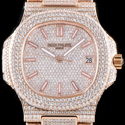 레플리카 [파텝필립] 남성용 파텍필립 5719/10G-010 노틸러스 스위프 세컨즈 18K 로즈골드 럭셔리한 최상급쥬얼 다이아몬드 풀 셋팅 브레이슬릿 Cal.324 S C 오토매틱 무브먼트 PAT0100  