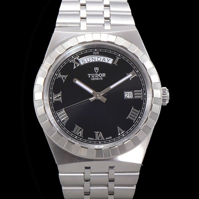 레플리카 [튜더] 남성용 로얄 워치 오토매틱 스위스 ETA2836-2 타입 41mm 메탈줄 블랙다이얼 tud5121  