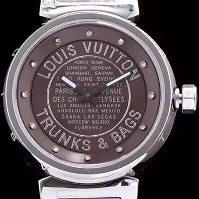 레플리카 [루이비통] 남성용 탕부르 브라운 다이얼 쿼츠 무브먼트 LOU4200  