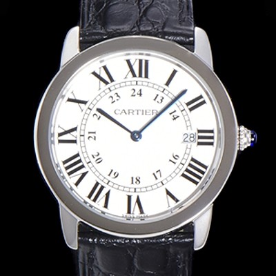 레플리카 [까르띠에] 남여공용 롱드 더 솔로 W6700255  쿼츠 므브먼트 36미리 악어가죽줄 화이트다이얼 CAR11553  