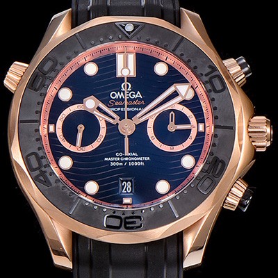 레플리카 [오메가]남성용 씨마스터 다이버 300M 마스터 크로노그래프 로즈골드 44mm 블랙다이얼 OMG11916  