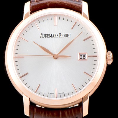 레플리카 [오데마피게] 남성용 최신버전 업그레이드형!! 줄스 오데마 15170OR.OO.A088CR.01 클래식 데이트 신제품 18K 로즈골드 케이스 화이트 실버 다이얼 셀프와인딩 무브먼트 AUD0130  