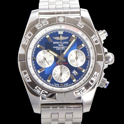 레플리카 [브라이틀링] 남성용 크로노맷 오토매틱 크로노그래프 ETA7750-2타입 44mm 매탈줄 블루다이얼 bre1121  