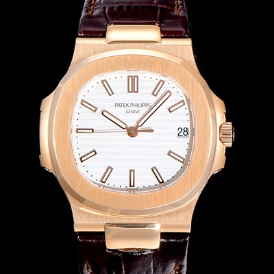 레플리카 [파텍필립] 남성용 노틸러스 5711J 암스테르담 빈티지 18k로즈골드 Cal.324 S C타입무브 오토매틱 40미리 가죽스트랩/줄 화이트다이얼 PAT79935  