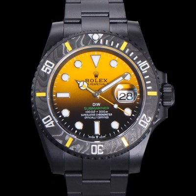 레플리카 [로렉스] 남성용 904L스틸!! 서브마리너 40mm 카본베젤 오토매틱 Cal.3135 옐로우 블랙 콜라보 다이얼 rol49211  