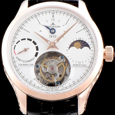 레플리카 [예거르쿨트르] 남성용 마스터 그랑 트래디션 5043480 1833퍼페추얼 18K 로즈골드 케이스 화이트 다이얼 아시안 투어빌론 탑재 무브먼트 JAG0413  