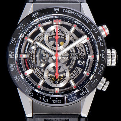 레플리카 [태그호이어]남성용 신상품출시!! 까레라 칼리버 크로노그래프 오토매틱 45mm 블랙다이얼 TAG65464  