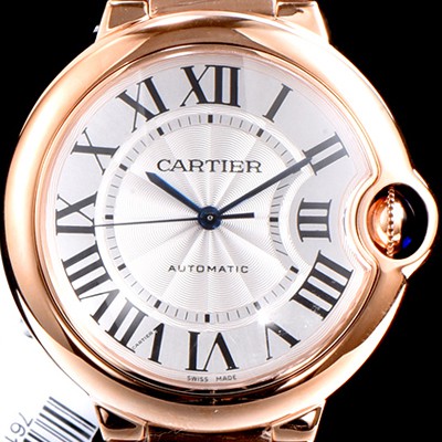 레플리카 [까르띠에] 남성용 남녀 베스트모델!!발롱블루 드 까르띠에 W69004Z2 18K 로즈골드 화이트 실버 썬더스트 다이얼 브레이슬릿 오토매틱 무브먼트 CAR0030  